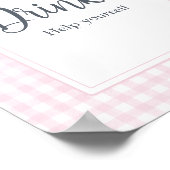 Classic Roze Gingham Baby shower Drinken Poster (Hoek)