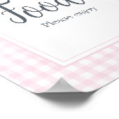 Classic Roze Gingham Baby shower eten Poster (Hoek)