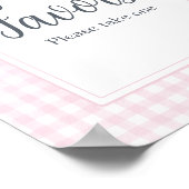 Classic Roze Gingham Baby shower gunsten Poster (Hoek)