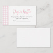Classic Roze Gingham Baby shower Luier Raffle Informatiekaartje (Voorkant / Achterkant)