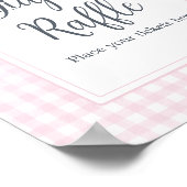 Classic Roze Gingham Baby shower Luier Raffle Poster (Hoek)