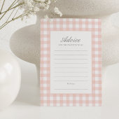 Classic Roze Gingham Meisje Baby shower Advies Kaa Kaart