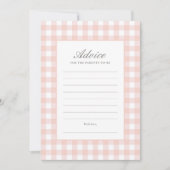 Classic Roze Gingham Meisje Baby shower Advies Kaa Kaart (Voorkant)