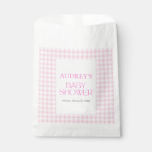Classic Roze Gingham Meisje Baby shower