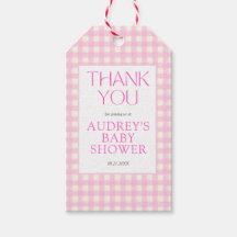 Classic Roze Gingham Meisje Baby shower