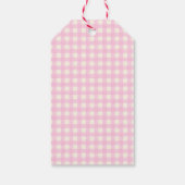 Classic Roze Gingham Meisje Baby shower Cadeaulabel (Achterkant)