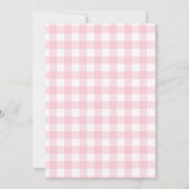 Classic Roze Gingham Meisje Baby shower Kaart (Achterkant)