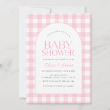 Classic Roze Gingham Meisje Baby shower