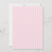 Classic Roze Gingham Meisje Baby shower Kaart (Achterkant)