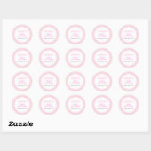 Classic Roze Gingham Meisje Baby shower Ronde Sticker (Vel)