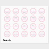 Classic Roze Gingham Meisje Baby shower Ronde Sticker (Vel)