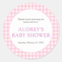 Classic Roze Gingham Meisje Baby shower