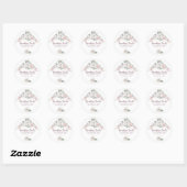 Classic Roze & Ivoor Rozen Bloemen Envelop Seal Ronde Sticker (Vel)