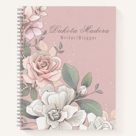 Classic Roze & Ivoor Rozen Bloemen Notitieboek