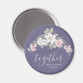 Classic Roze & Ivoor Rozen Bloemen "Samen" Magneet (Voorkant / Achterkant)