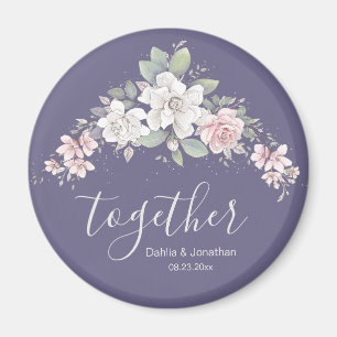 Classic Roze & Ivoor Rozen Bloemen "Samen" Magneet