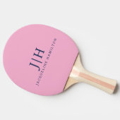 Classic Roze/Marine Eenvoudig Monogram Minimalisti Tafeltennisbatje (Zijkant)