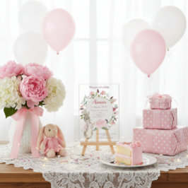 Classic Roze Peter het Konijn Bloemen Verjaardag Acryl Uitnodigingen