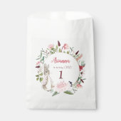 Classic Roze Peter het Konijn Bloemen Verjaardag Bedankzakje (Voorkant)