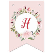 Classic Roze Peter het Konijn Bloemen Verjaardag Vlaggetjes (Derde vlag)