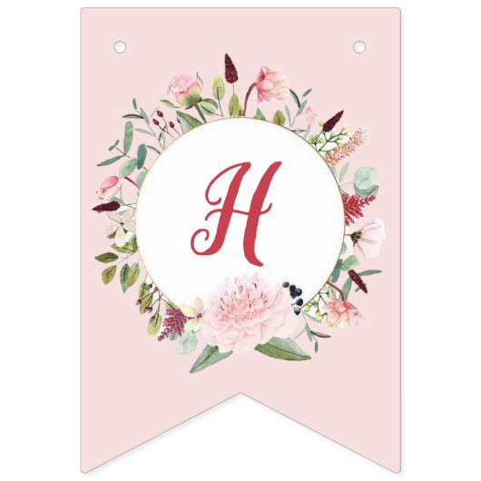 Classic Roze Peter het Konijn Bloemen Verjaardag Vlaggetjes (Derde vlag)