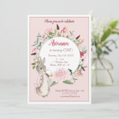 Classic Roze Peter Konijn Bloemen Verjaardag Kaart (Staand voorkant)