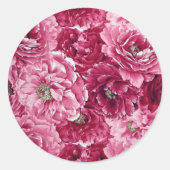 Classic roze pioenrozen clusters Sticker (Voorkant)