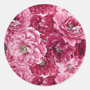 Classic roze pioenrozen clusters Sticker