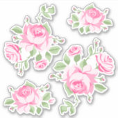 Classic Roze Rose Sticker (Voorkant)