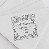 Classic Rozen Familienaam Retouradres Zelfinktende Stempel