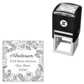 Classic Rozen Familienaam Retouradres Zelfinktende Stempel (In situ)