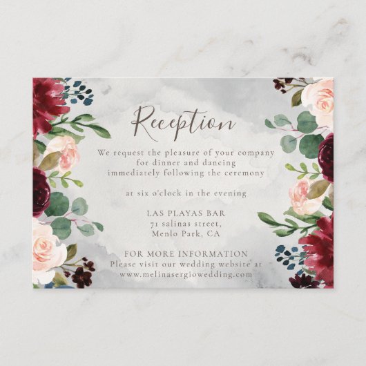 Classic Rozen Peony Flowers Weddenschappen Recepti Informatiekaartje (Voorkant)