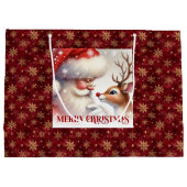 Classic Rudolph and Santa Kids Christmas Holiday   Groot Cadeauzakje (Achterkant)