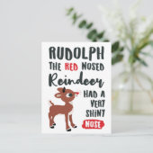 Classic Rudolph Reindeer Briefkaart (Staand voorkant)