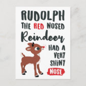 Classic Rudolph Reindeer Briefkaart (Voorkant)
