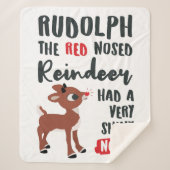 Classic Rudolph Reindeer Sherpa Deken (Voorkant)