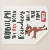 Classic Rudolph Reindeer Sherpa Deken (Voorkant (horizontaal))
