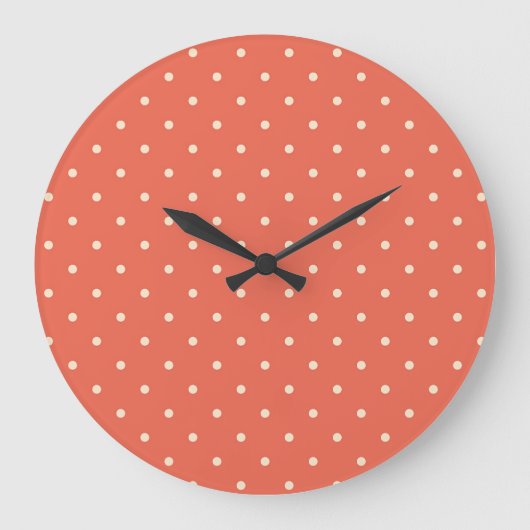 Classic Rust Polka Dot Grote Klok (Voorkant)
