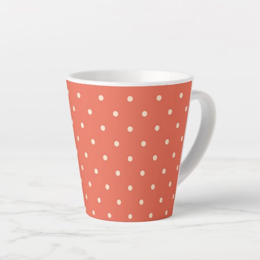 Classic Rust Polka Dot Latte Mok (Rechterhoek)