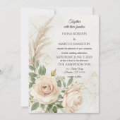 Classic Rustic Boho Rozen bruiloft Save The Date (Voorkant)