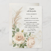 Classic Rustic Boho Rozen bruiloft Save The Date (Voorkant / Achterkant)