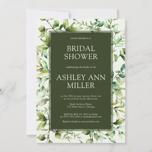 Classic Rustic Floral Border Vrijgezellenfeest Kaart (Voorkant)