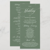 Classic Rustic Forest Sage Green, Wedding Ceremony Programmakaart (Voorkant / Achterkant)