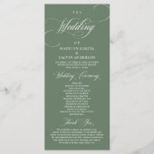 Classic Rustic Forest Sage Green, Wedding Ceremony Programmakaart (Voorkant)