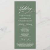 Classic Rustic Forest Sage Green, Wedding Ceremony Programmakaart (Voorkant)