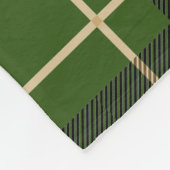 Classic Rustic Green Tartan Pset Monogram Fleece Deken (Hoek)