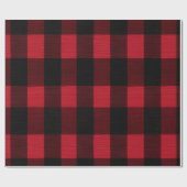 Classic Rustic Red Black Crimson Plaid Pattern Cadeaupapier (Vlak)