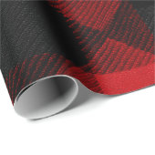 Classic Rustic Red Black Crimson Plaid Pattern Cadeaupapier (Rol Hoek)