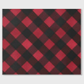 Classic Rustic Red Black Crimson Plaid Pattern Cadeaupapier (Vlak)