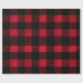 Classic Rustic Red Black Crimson Plaid Pattern Cadeaupapier (Vlak)